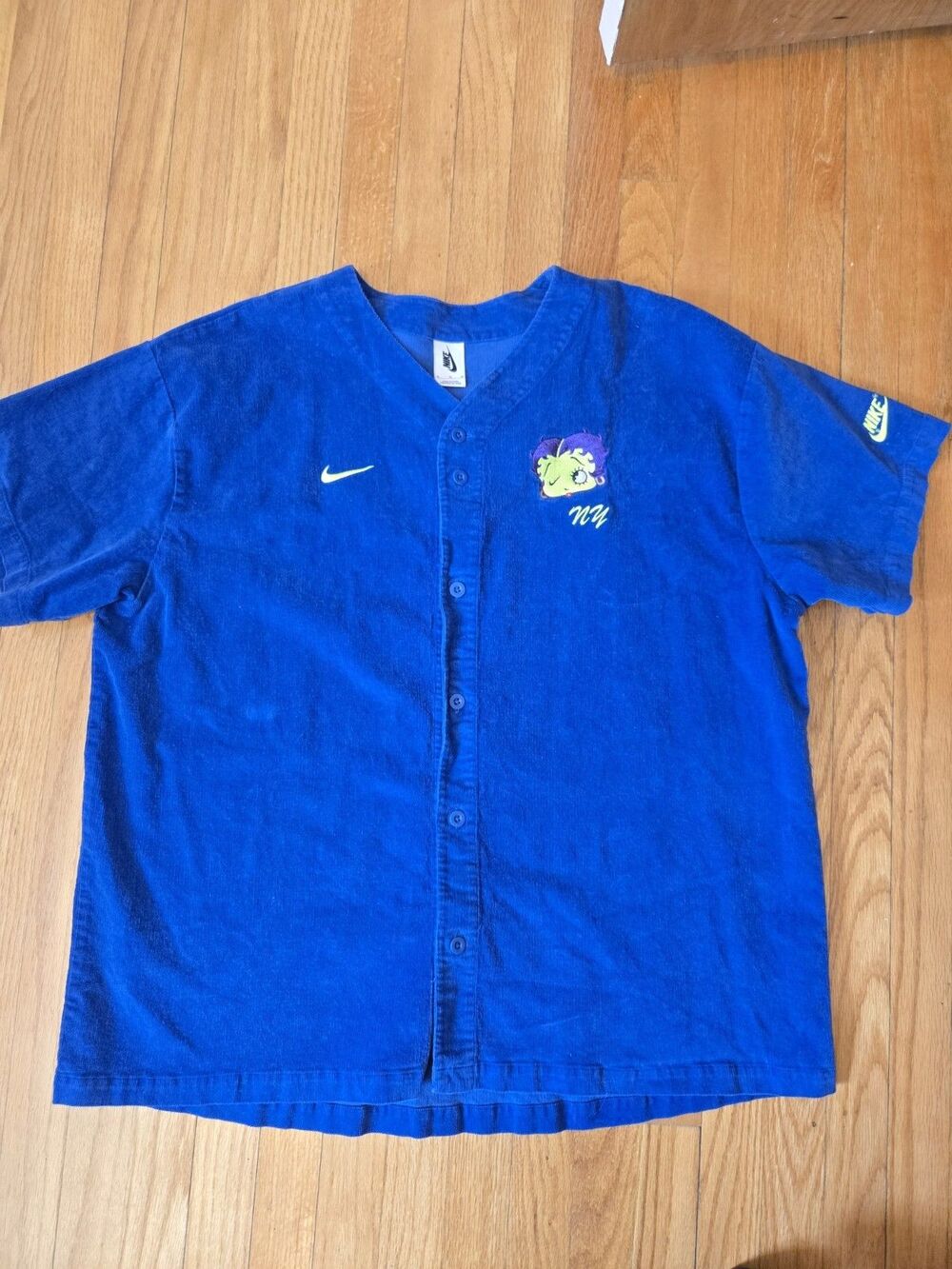 Nike x Olivia Kim x Betty Boop Embroidered Corduroy Baseball Jersey Women’s XL